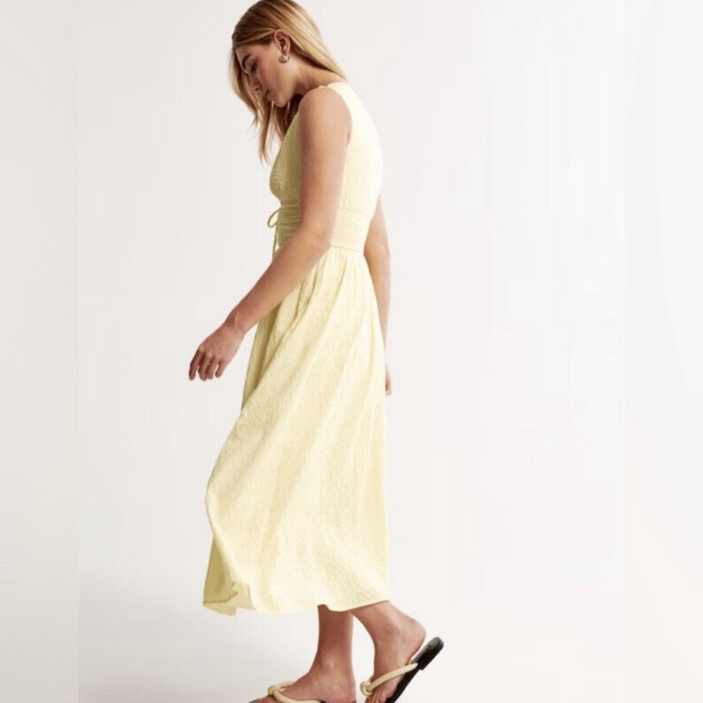 Abercrombie & Fitch Yellow Midi Dress